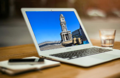 Herne Bay Clocktower on website design laptop