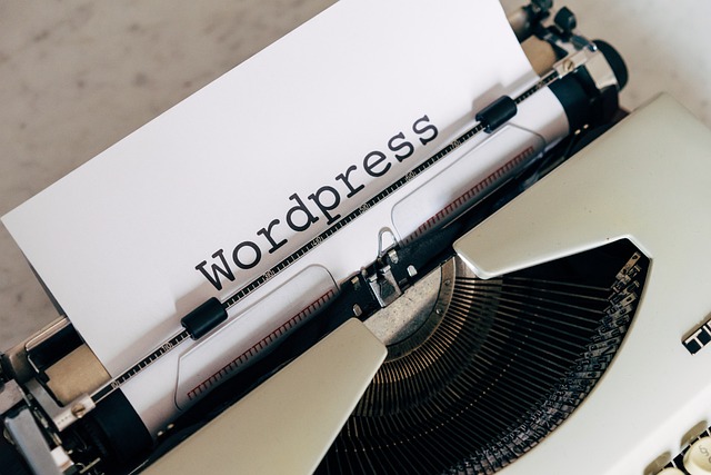 wordpress word on paper in a typewriter